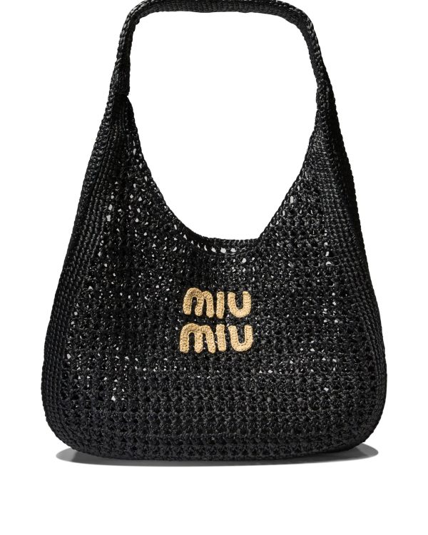 Crochet Shoulder Bag with Logo